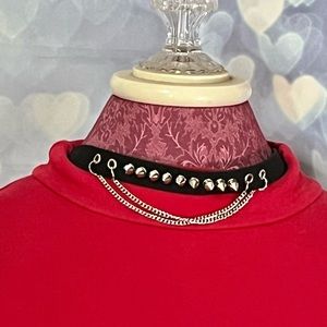 Gothic, black studded and chain choker